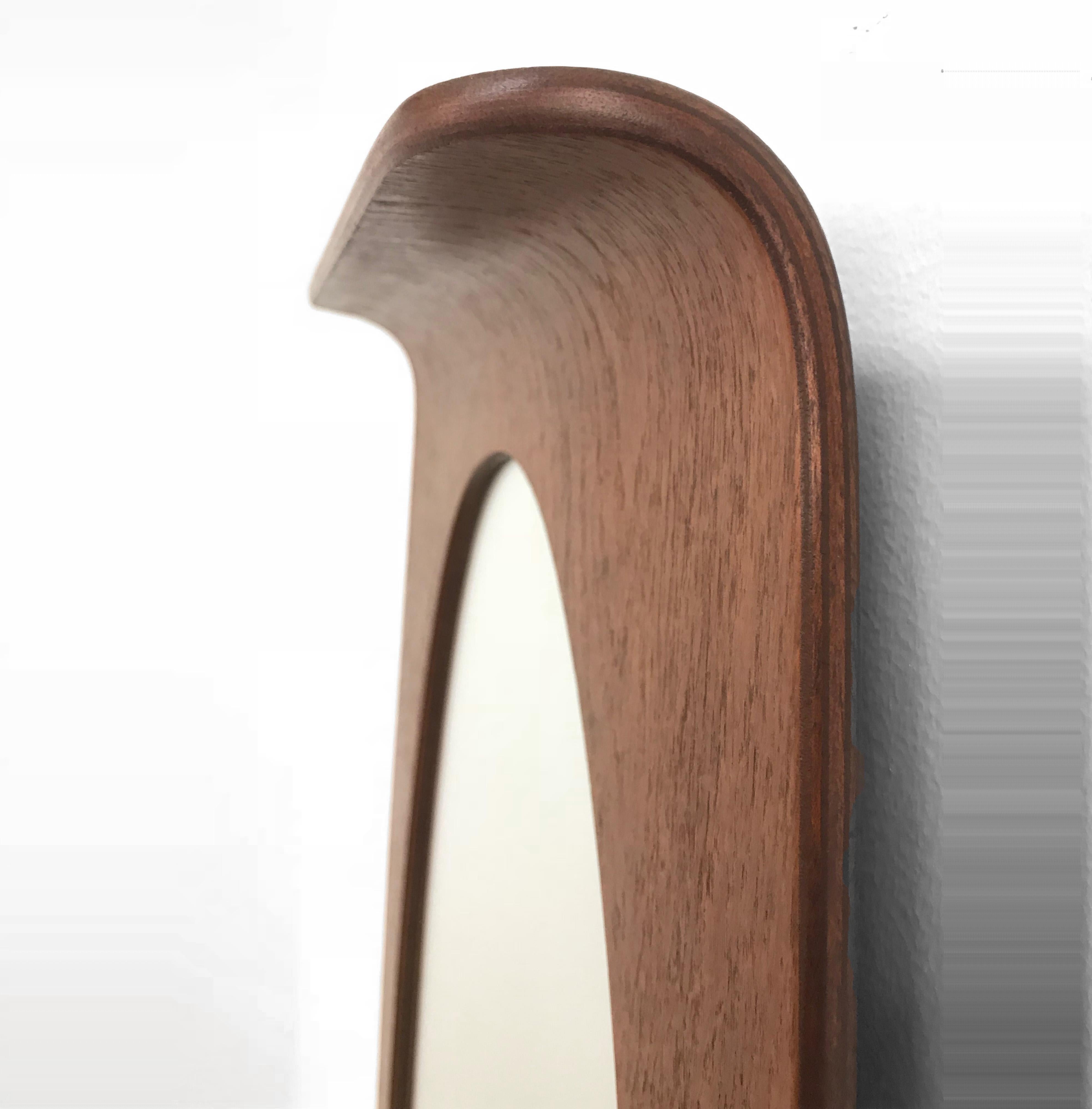 Mid-Century Modern Franco Campo & Carlo Graffi Wall Mirror in Curved Wood, Italy, 1960s