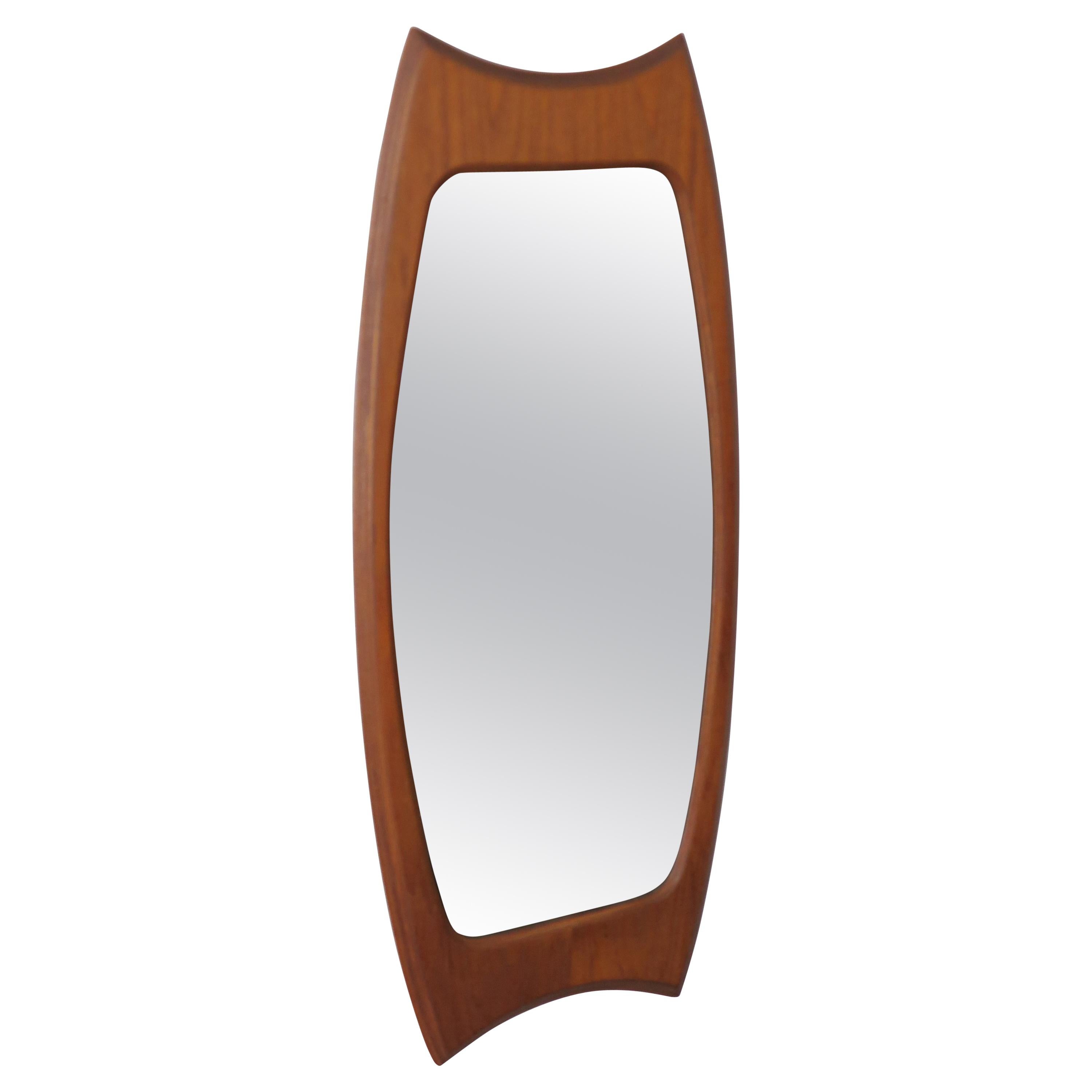 Franco Campo & Carlo Graffi for Home Midcentury Italian Teak Wall Mirror 1950s