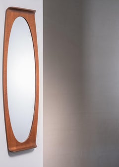 Franco Campo & Carlo Graffi Mirror in Bent Plywood, Italy, 1960s