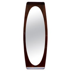 Miroir Graffi Franco Campo & Carlo en contreplaqué cintré, Italie, années 1960