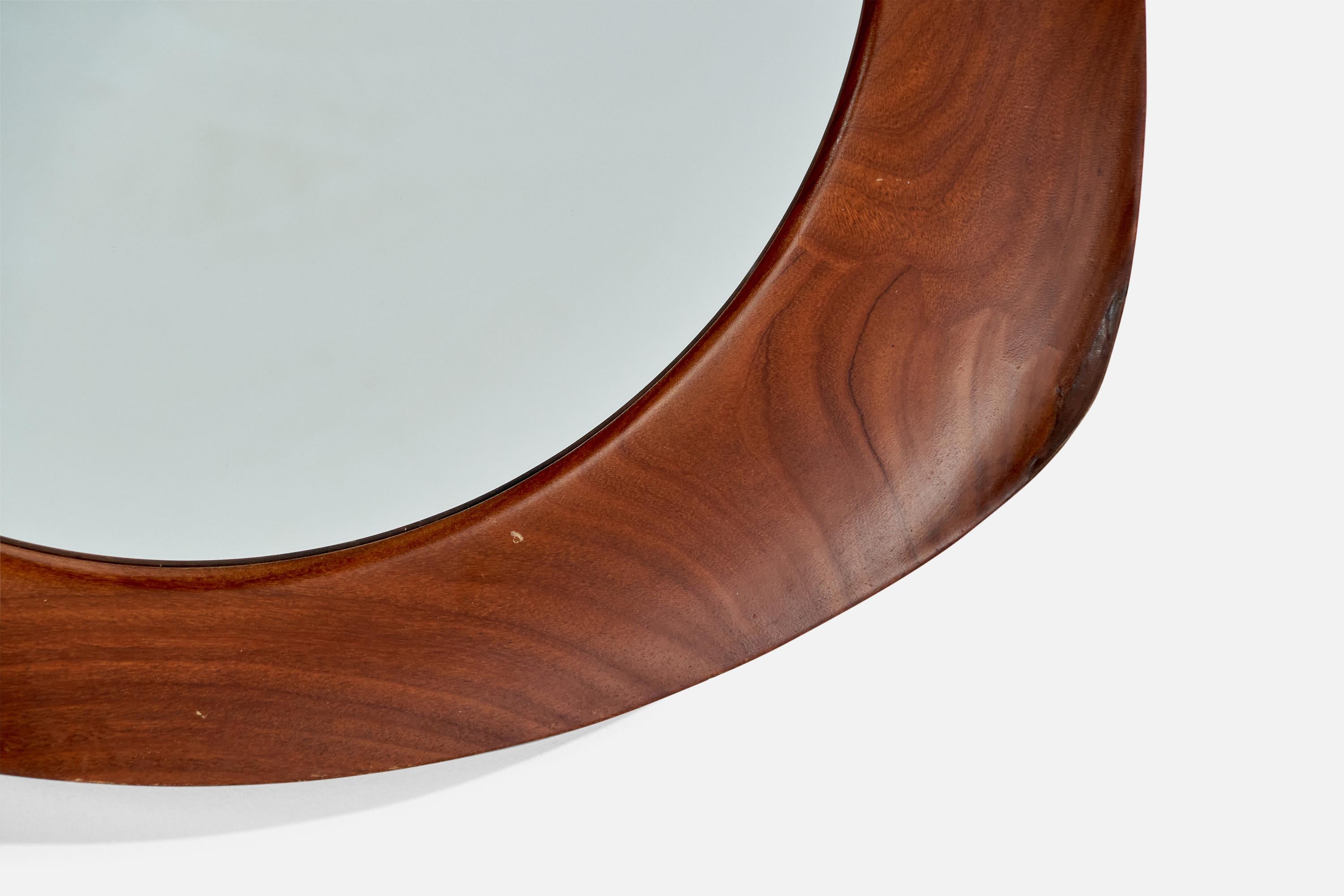 Franco Campo & Carlo Graffi, Wall Mirror, Walnut, Mirror Glass, Italy, 1950s For Sale 2