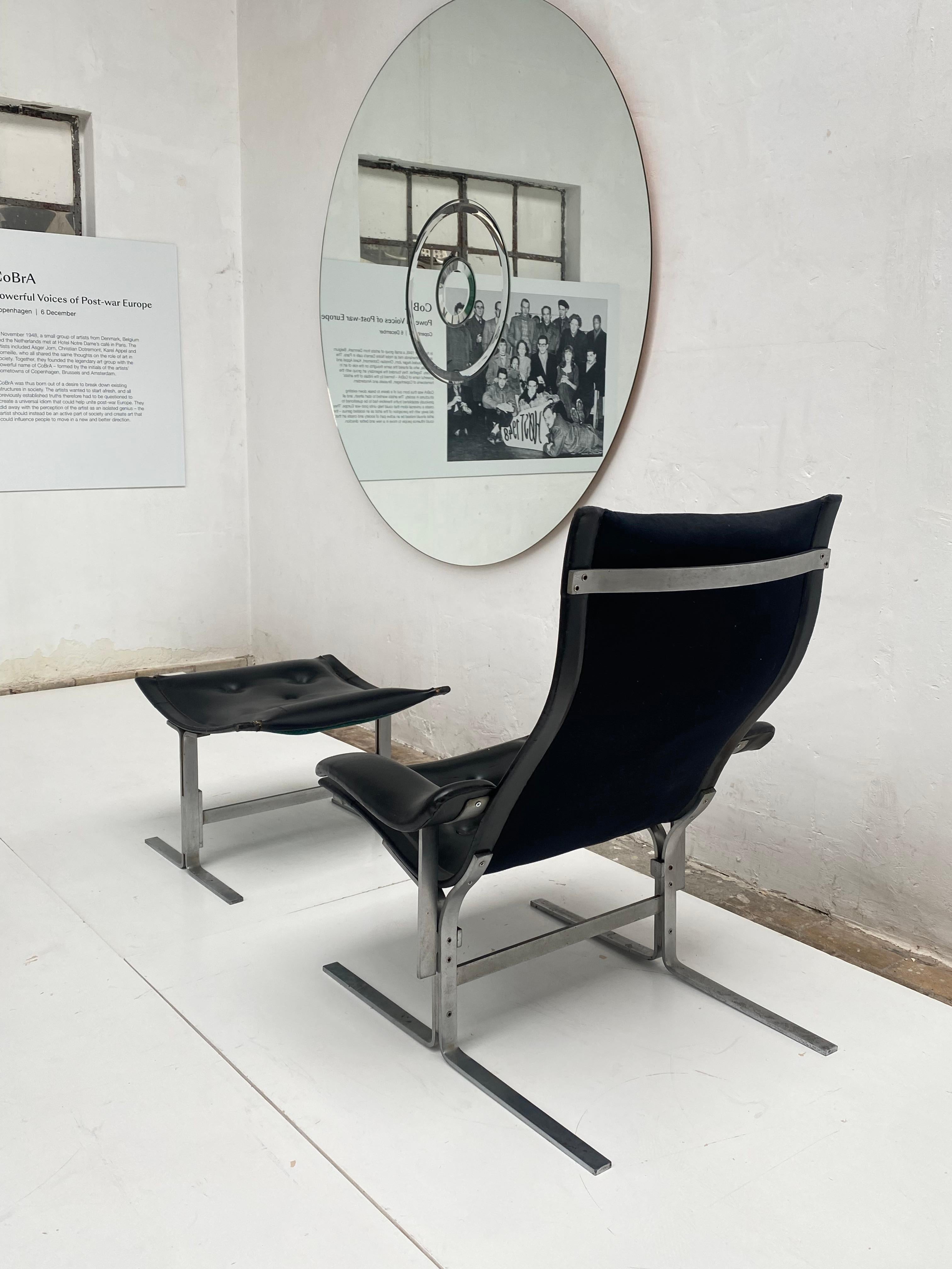 Chaise longue et pouf Franco Campo, 1 des 2 ensembles jamais produits, authentifié en vente 1