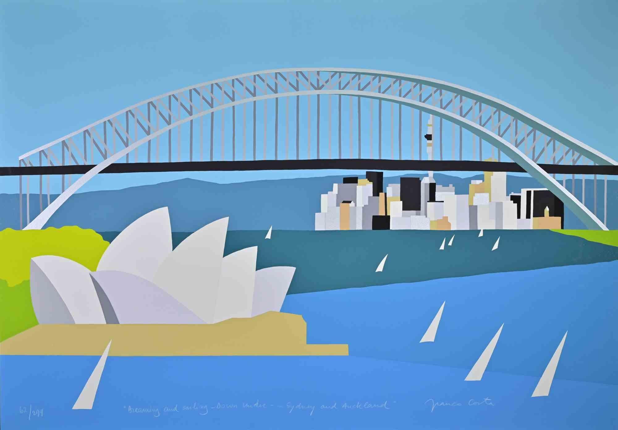 Rêver et naviguer - Down Under ... - Sérigraphie de Franco Costa - années 1990