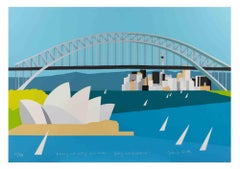 Soñar y Navegar-Down Under-Sidney... - Serigrafía de Franco Costa - Años 90