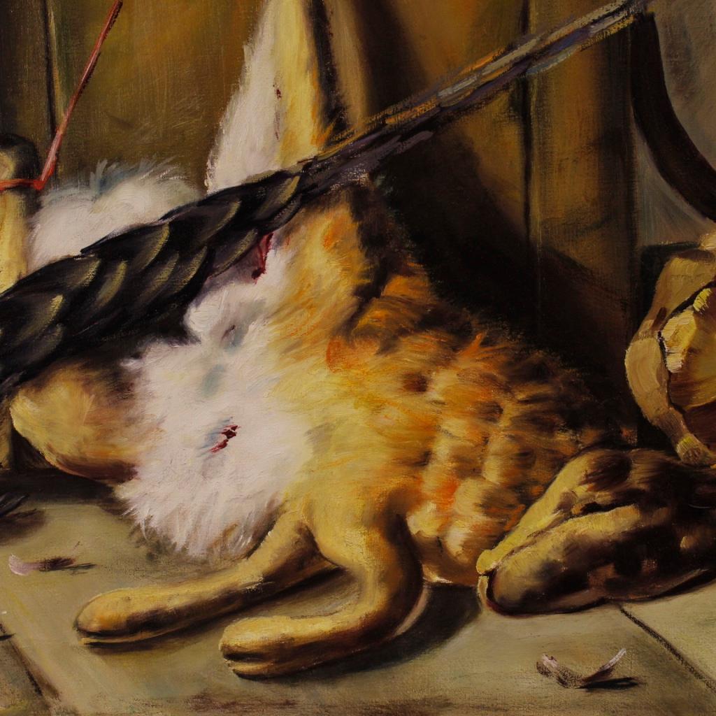 Gilt Franco Dalle Spade Signed 20th Century Oil on Canvas Italian Still Life Painting
