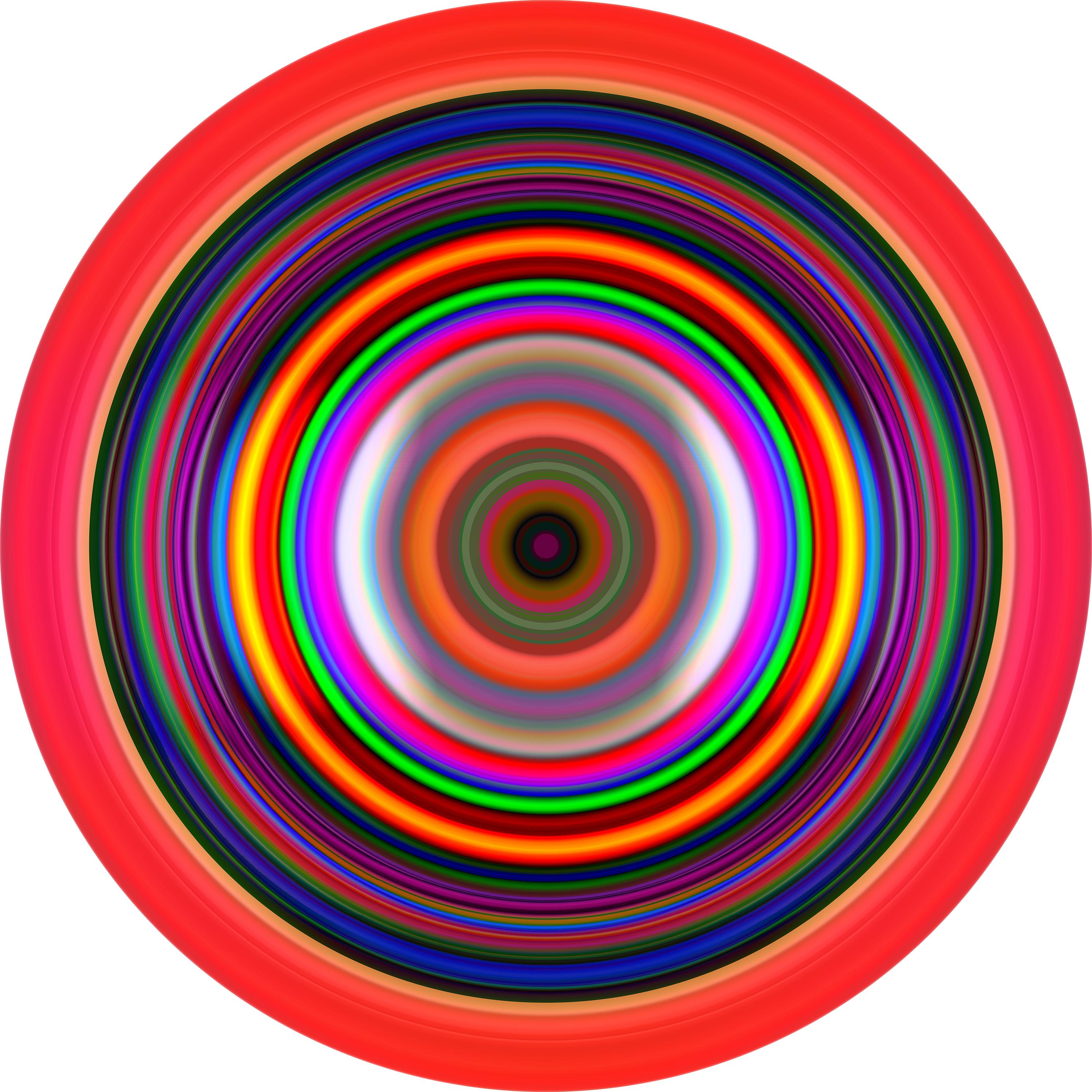 "Lucid" Vibrantly Colored Circle Painting / Resin on Wood / Rainbow Bullseye   - Mixed Media Art by Franco DeFrancesca