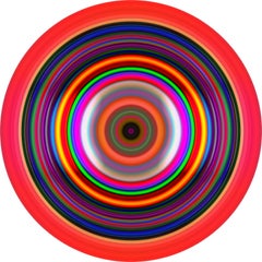 "Lucid" Vibrantly Colored Circle Painting / Resin on Wood / Rainbow Bullseye  