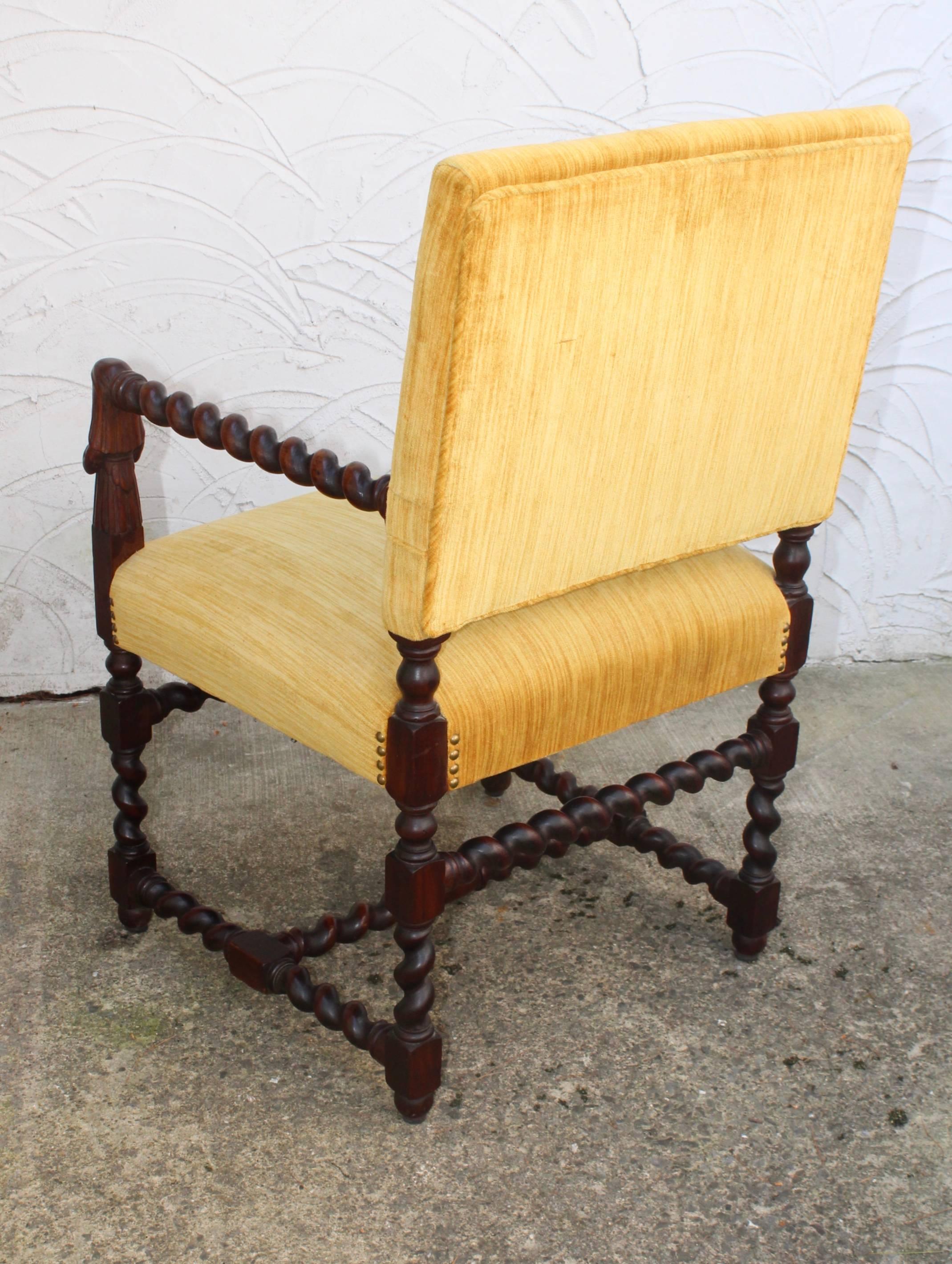 Franco Flemish Walnut Armchair In Good Condition In New York, NY