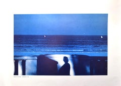 Attendance Blue Sea - Vintage Offset Print by Franco Fontana - 1981