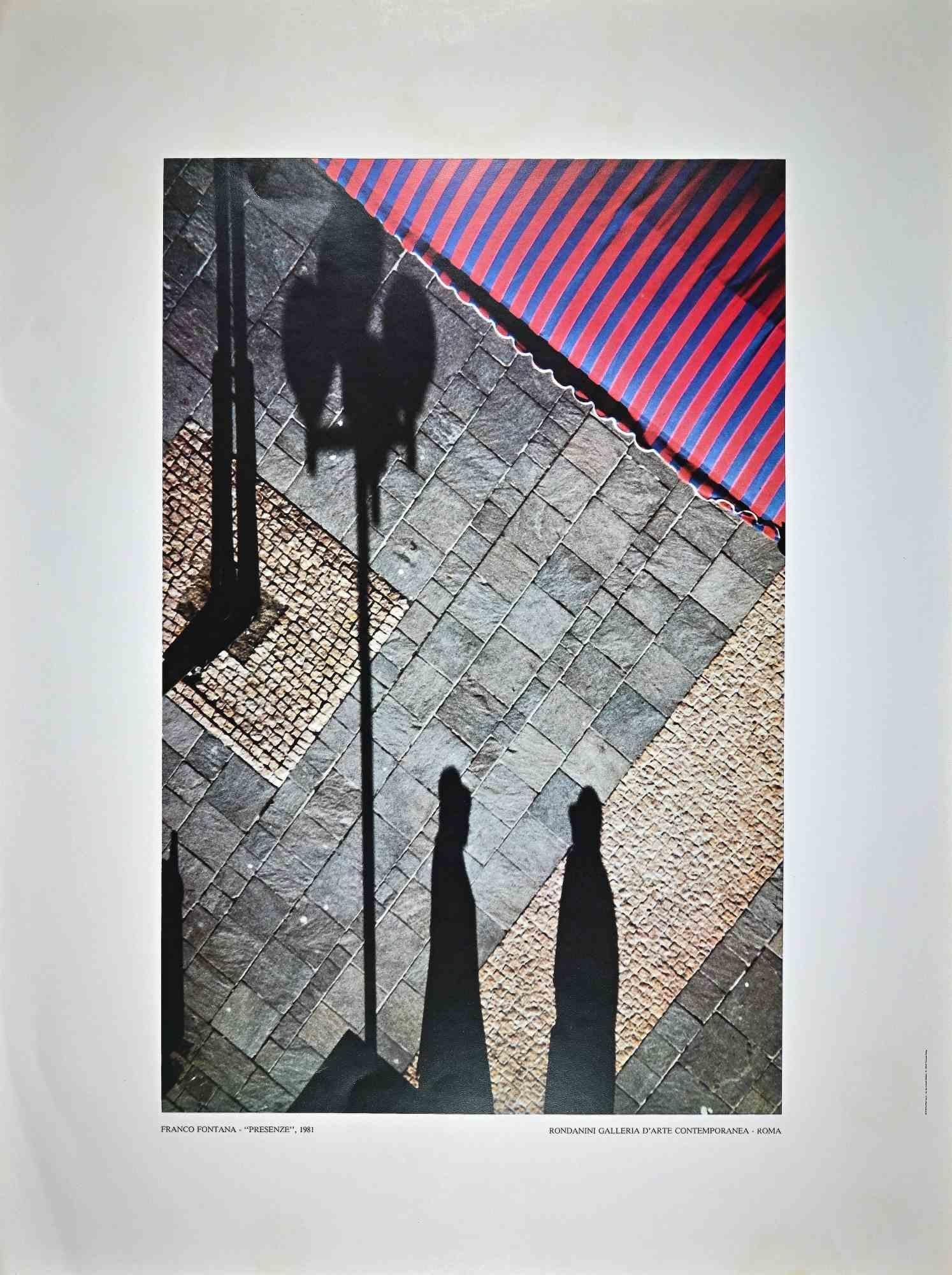 Presenze est une affiche vintage d'après une photographie réalisée par Franco Fontana en 1981.

Impression offset. Rondanini Galleria D'arte Contemporanea - Roma.

Titre en bas. 

Excellentes conditions.