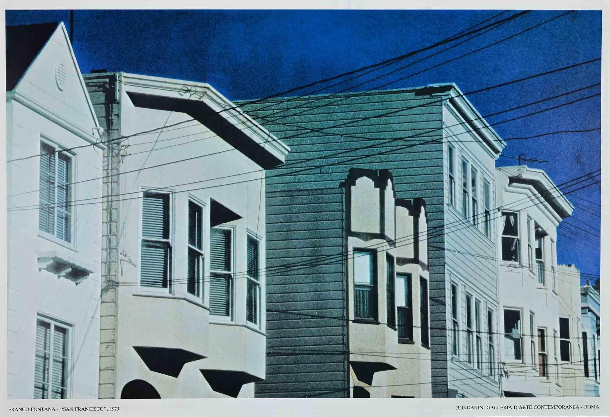 San Francisco es un cartel offset vintage realizado a partir de una fotografía de Franco Fontana en 1979.

El grabado es de la Galleria d'arte contemporanea Rondanini, de Roma.

Buen estado.

Franco Fontana nació en 1933 en Módena. Empezó a hacer