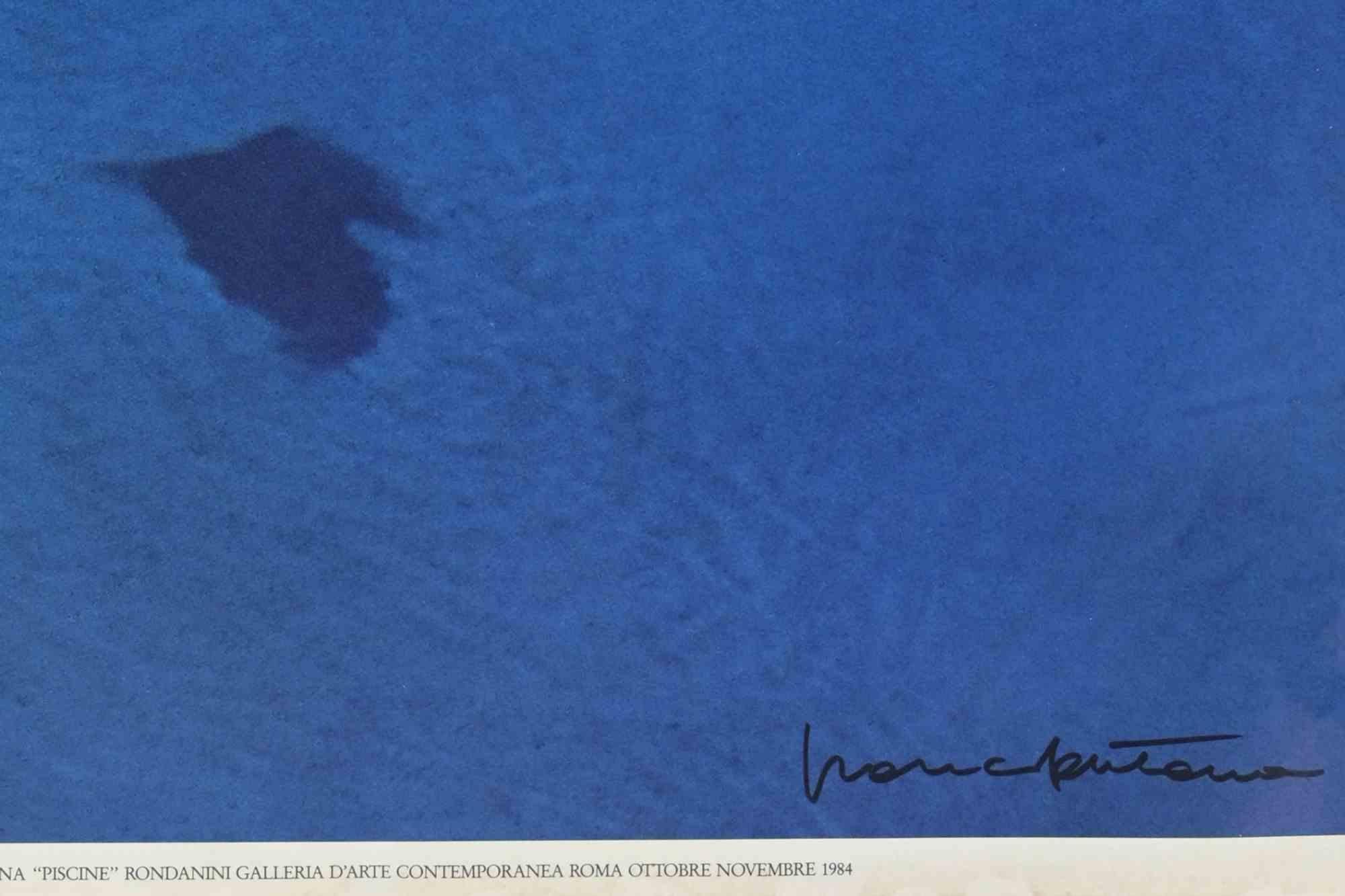 Swimming Pools - Vintage Offset Poster by Hand Signed by F.  Fontana - 1984 - Print by Franco Fontana