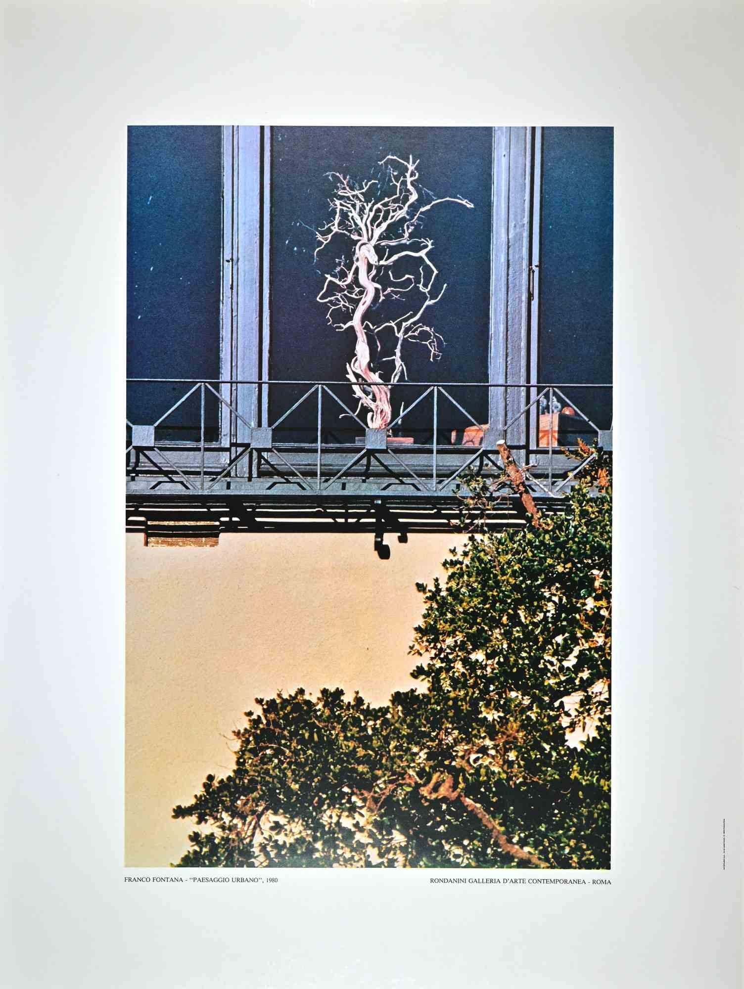 Paysage urbain vintage - Affiche offset de Franco Fontana - années 1980