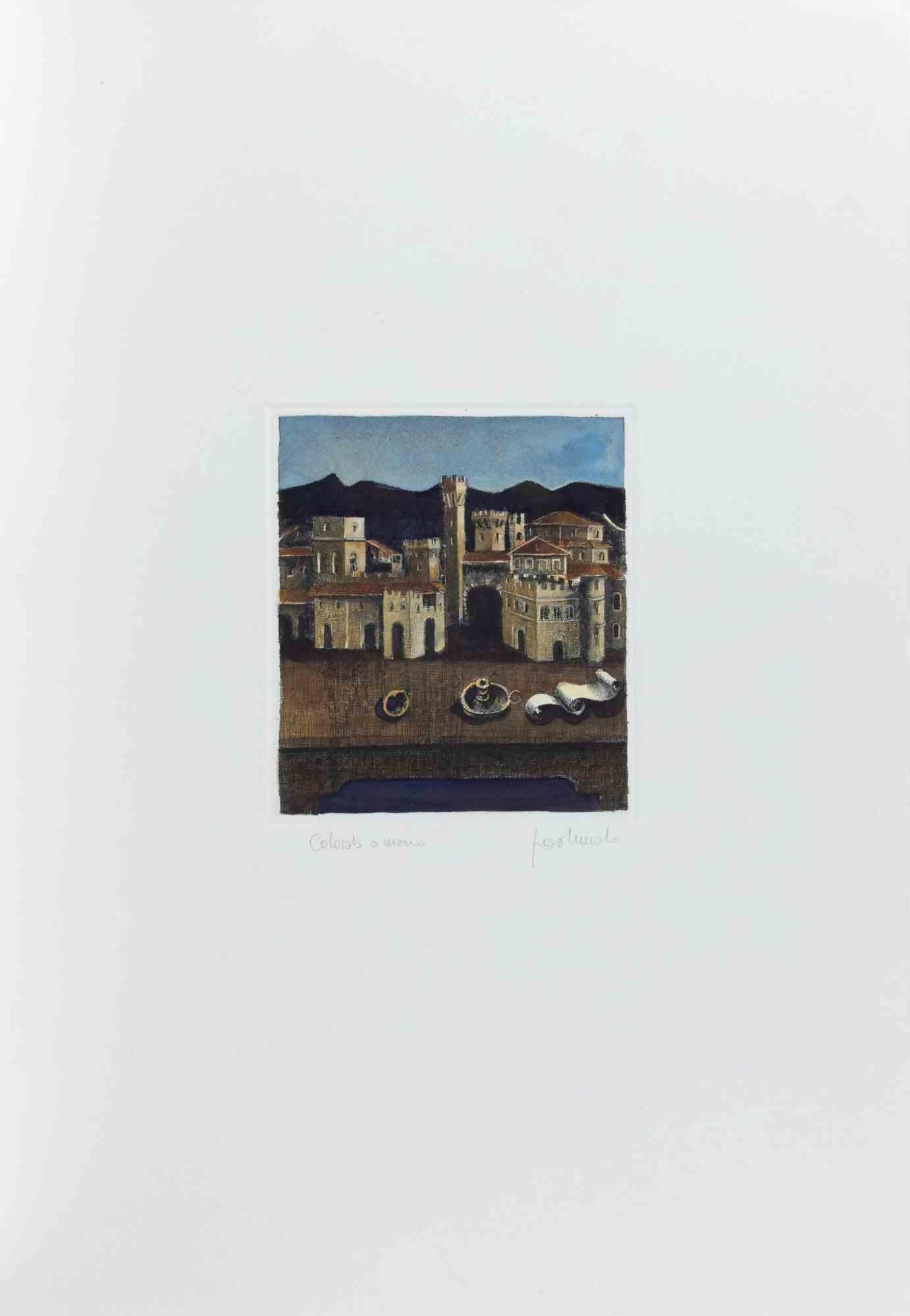 Etching realized in 1990s.

Hand colored.

Hand signed in pencil.

Not numbered.

Excellent condition.