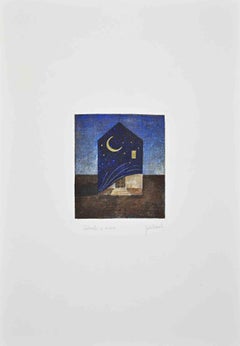 Paysage nocturne - Gravure de Franco Fortunato - 1990