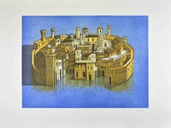 The City on the Water - Etching by Franco Fortunato - 1990s