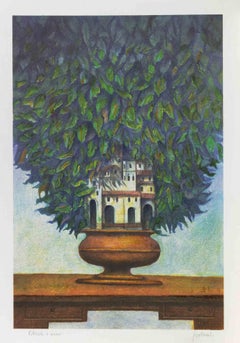 Vintage The Garden City - Lithograph by Franco Fortunato - 1990s