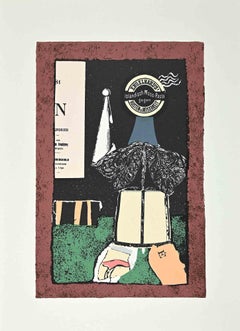 Abstract composition - Offset Print by Franco Gentilini - 1970s