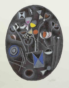 Abstract Flowers - Lithograph by Franco Gentilini - 1970s