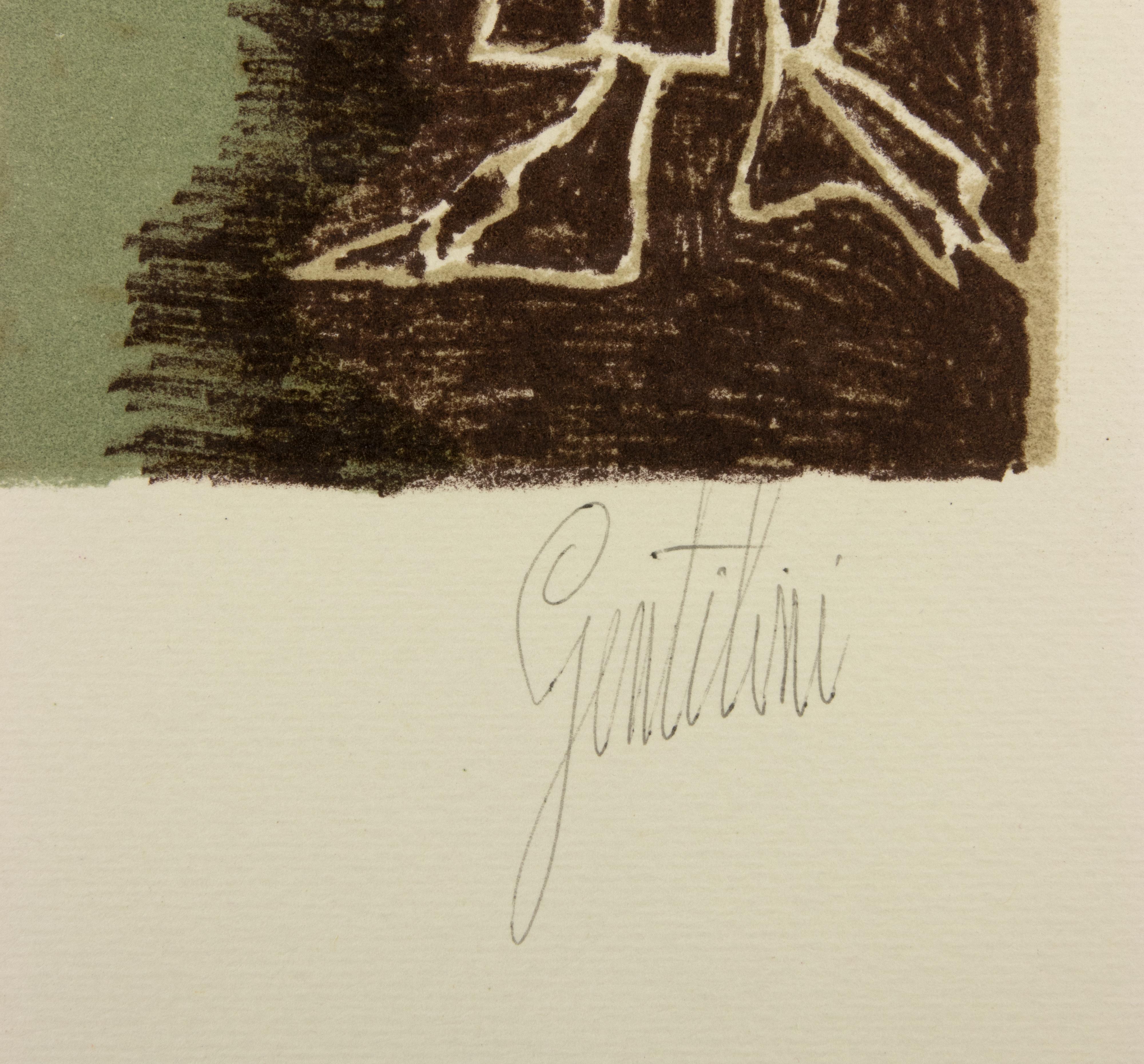Architectures - Lithograph by Franco Gentilini - 1970s For Sale 2