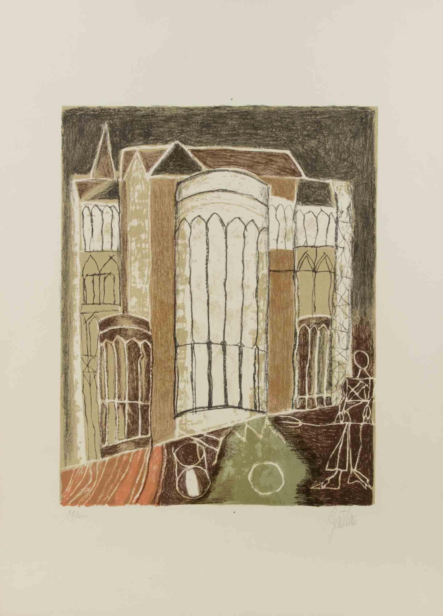 Architectures is a contemporary artwork realized by Franco Gentilini in 1970s.

Mixed colored lithograph.

Hand signed and numbered on the lower margin.

Edition of 39/200.