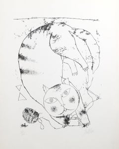 Cat, Lithograph by Franco Gentilini