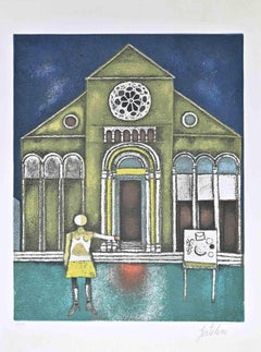 Cathedral - Screen Print by Franco Gentilini - 1970s