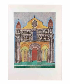 Church - Screen print by Franco Gentilini - 1970s