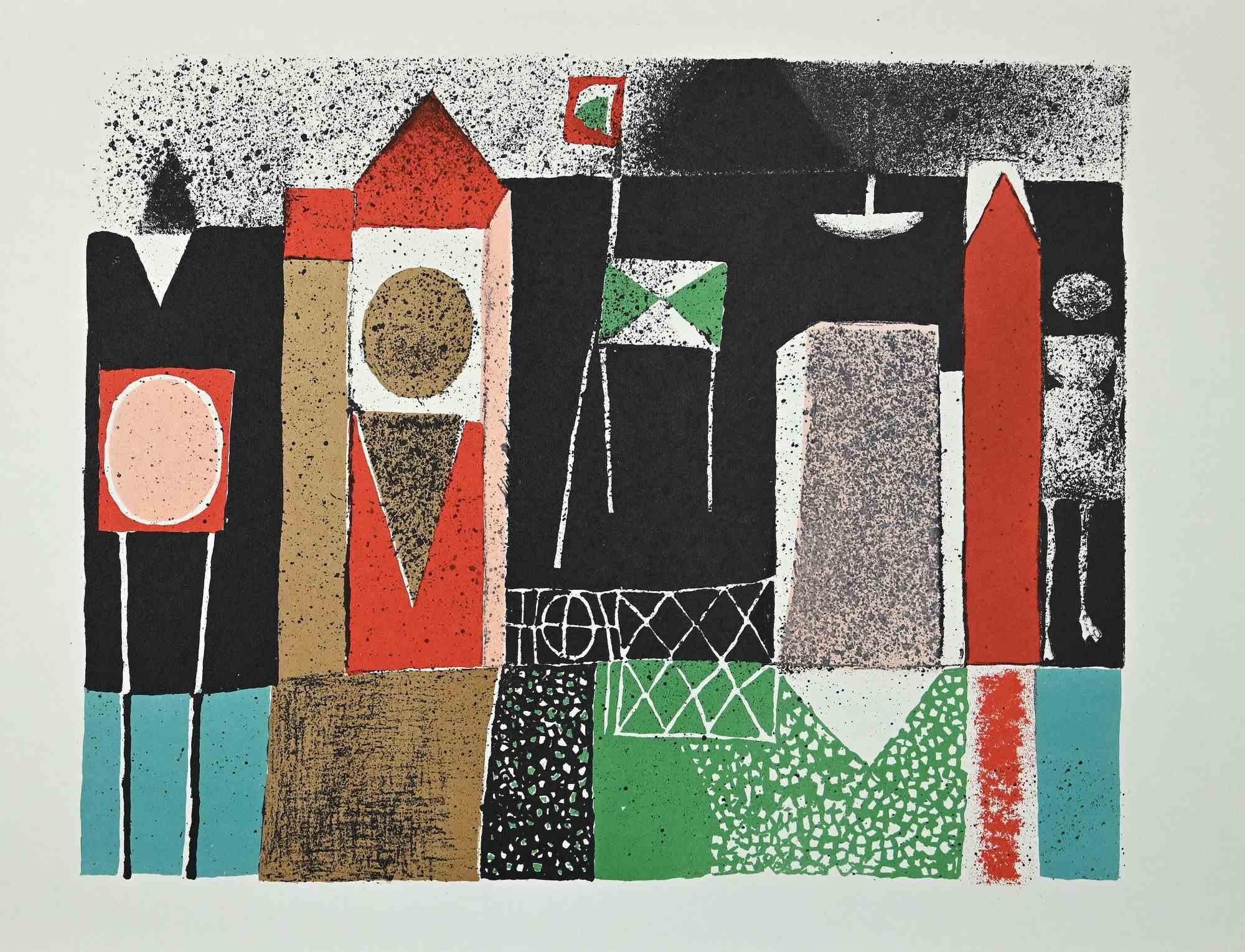Abstract Composition is a Vintage Offset Print on ivory-colored paper, realized by Franco Gentilini ( Italian Painter, 1909-1981) in the 1970s.

The state of preservation of the artwork is excellent.

Franco Gentilini ( Italian Painter, 1909-1981):