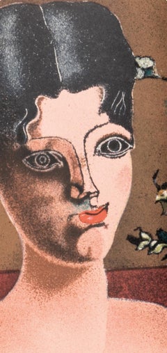 Franco Gentilini, Woman and Flowers, from XXe siecle, 1980