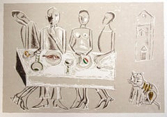Dining - Vintage Offset Print by Franco Gentilini  - 1970s