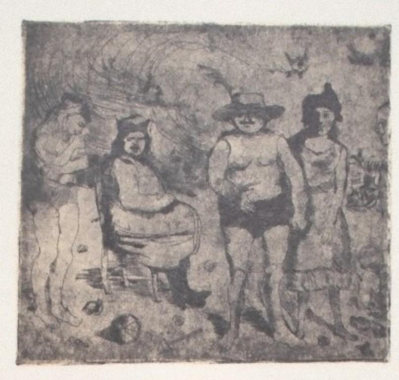 Family Scene is an original Vintage Offset Print on ivory-colored paper, realized by Franco Gentilini (Italian Painter, 1909-1981) in the late 20th Century.

The state of preservation of the artwork is excellent.

Not Signed. Not Numbered.

Sheet