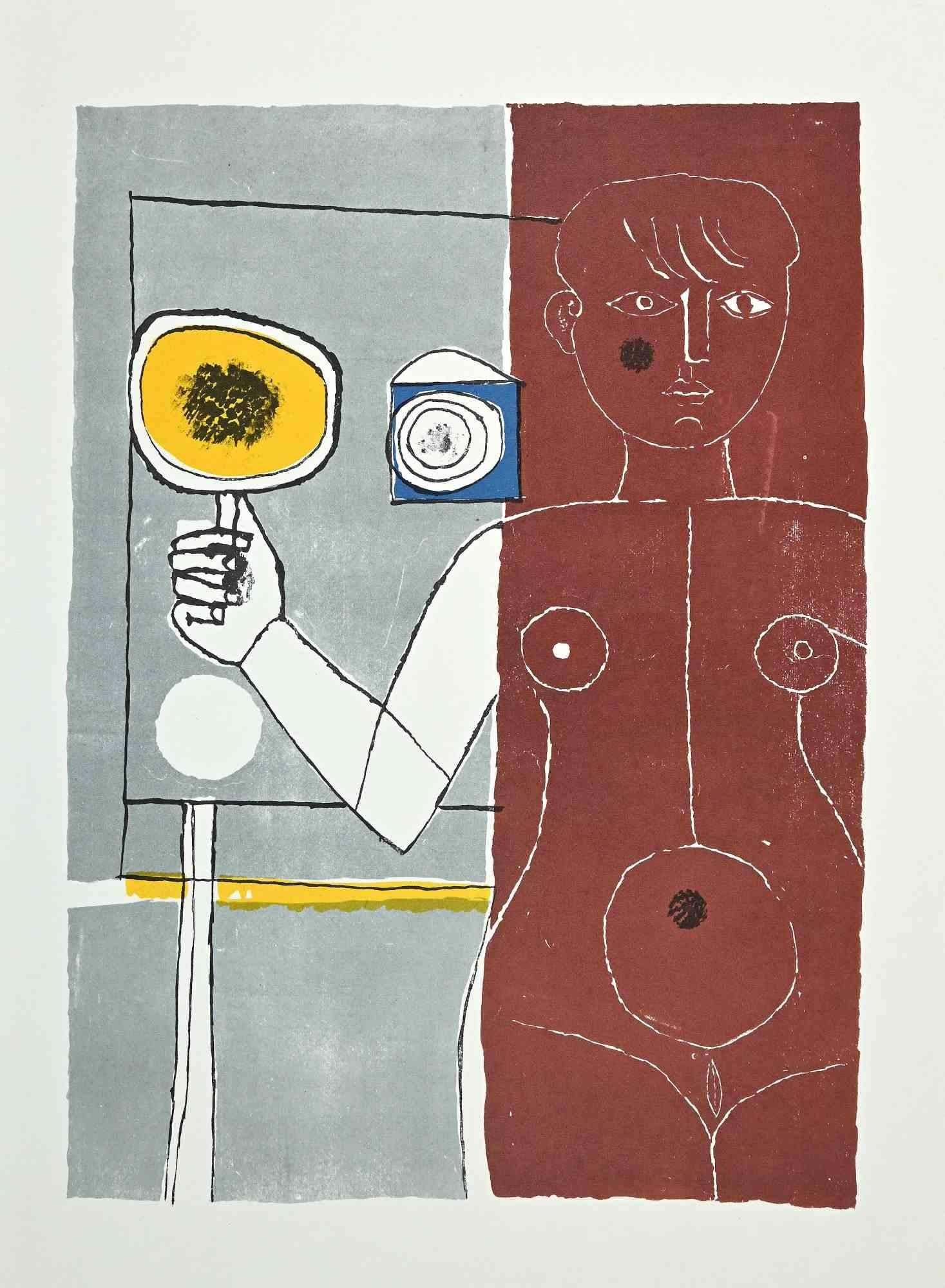 Figure is a Vintage Offset Print on ivory-colored paper, realized by  Franco Gentilini ( Italian Painter, 1909-1981), in the 1970s.

The state of preservation of the artwork is excellent.

Franco Gentilini ( Italian Painter, 1909-1981): Gentilini's