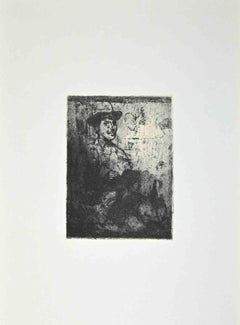Retro Figure - Offset Print by Franco Gentilini - 1970s