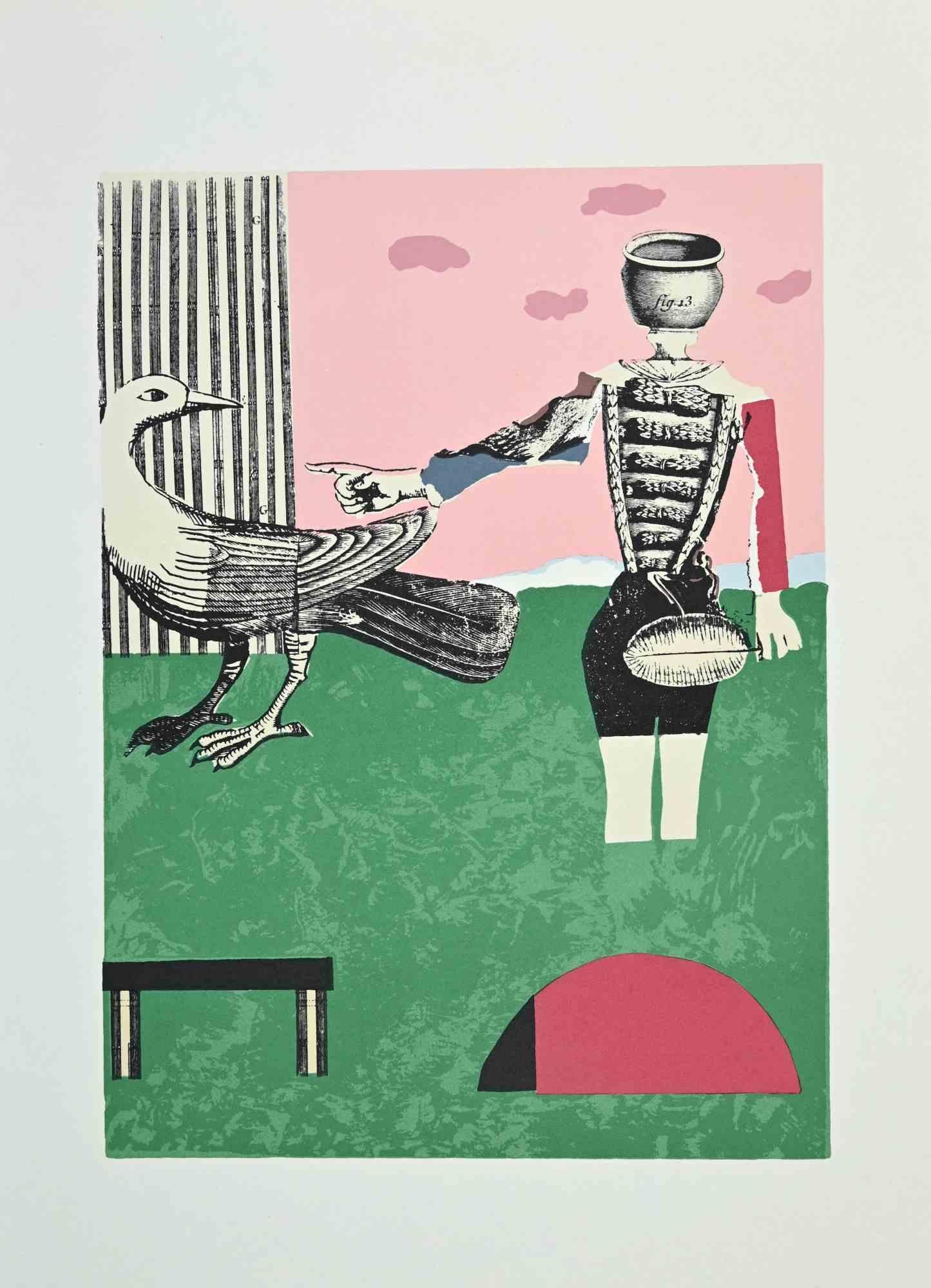 Figure is a Vintage Offset Print on ivory-colored paper, realized by Franco Gentilini (Italian Painter, 1909-1981) in the 1970s.

The state of preservation of the artwork is excellent.

Franco Gentilini ( Italian Painter, 1909-1981): Gentilini's