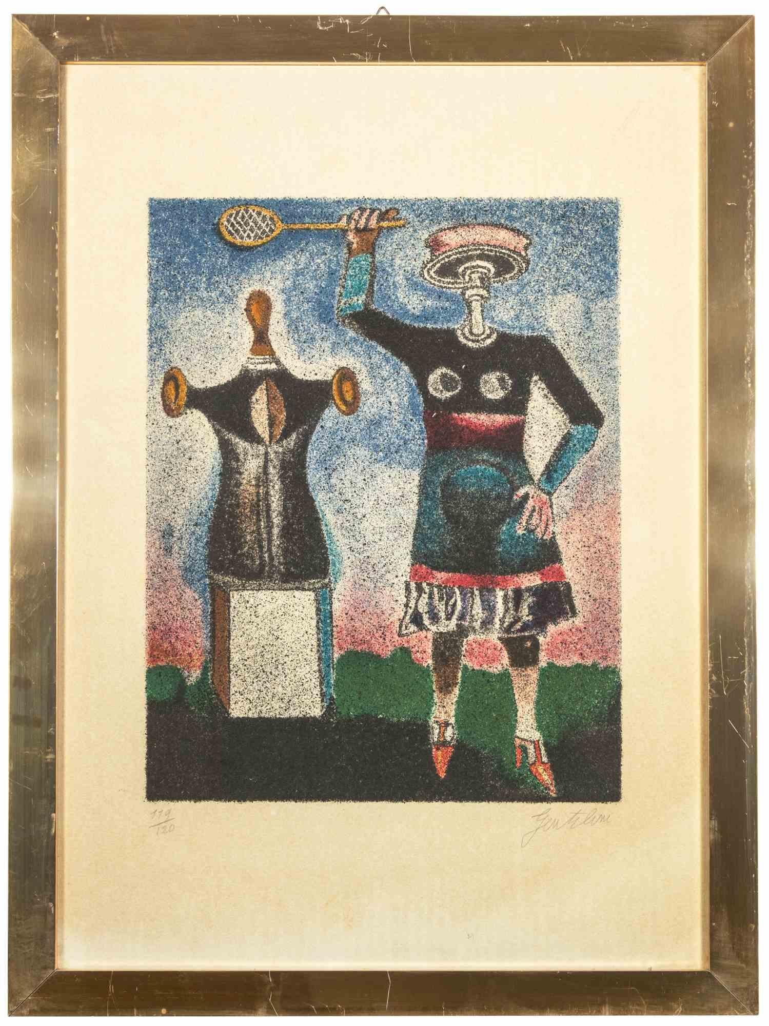 Figuras es una litografía realizada por Franco Gentilini. 

Litografía en color , ex. 119/120

Misuras de losa cm. 31,5 x 24,5 ;papel cm. 47 x 33,5

Certificado de garantía en el reverso.

Firmado a mano en el margen inferior derecho.

Buen