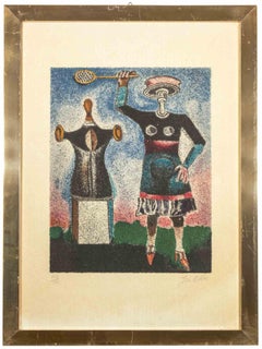 Figures - Lithograph by Franco Gentilini - 1970s