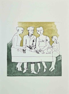 Figures - Offset Print by Franco Gentilini - 1970s