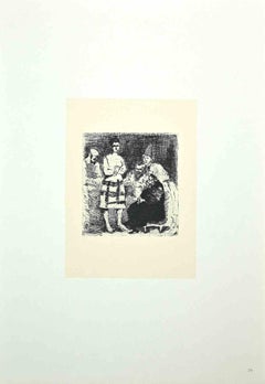 Figures - Original Offset Print by Franco Gentilini - 1970s