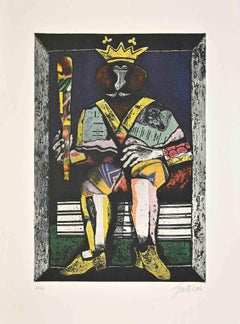 Gravure « King of Wands » de Franco Gentilini, années 1970