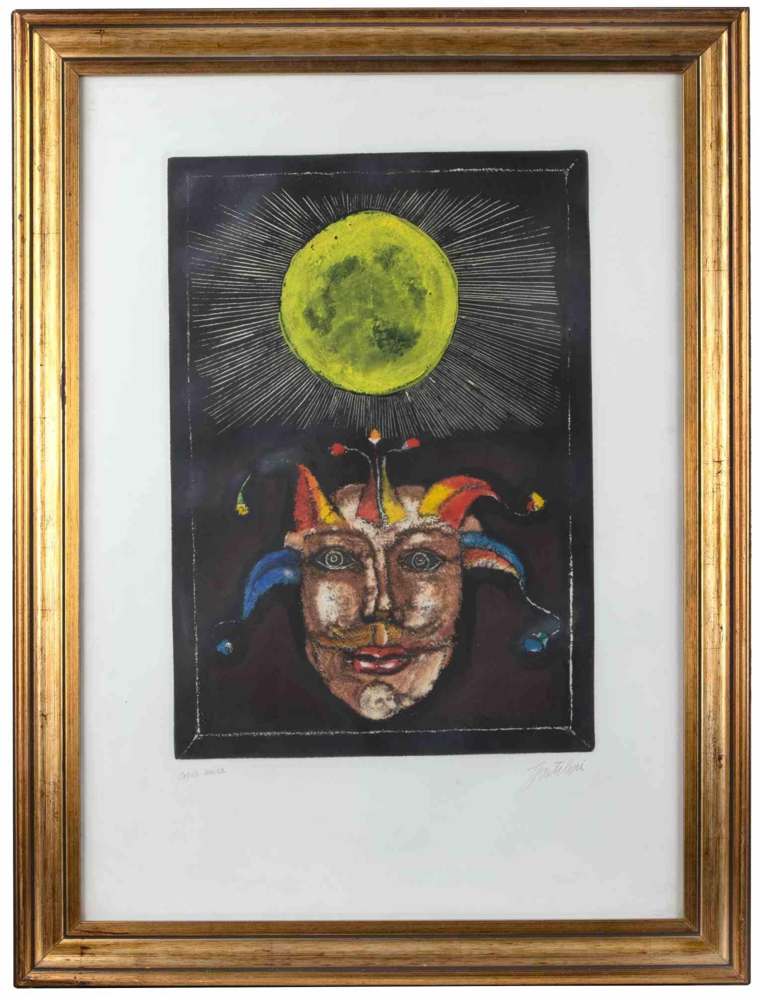 Mask - Lithograph by Franco Gentilini - mid-20th Century For Sale 2