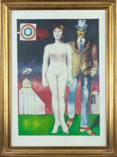 Nude Woman - Lithograph by Franco Gentilini - 1970s