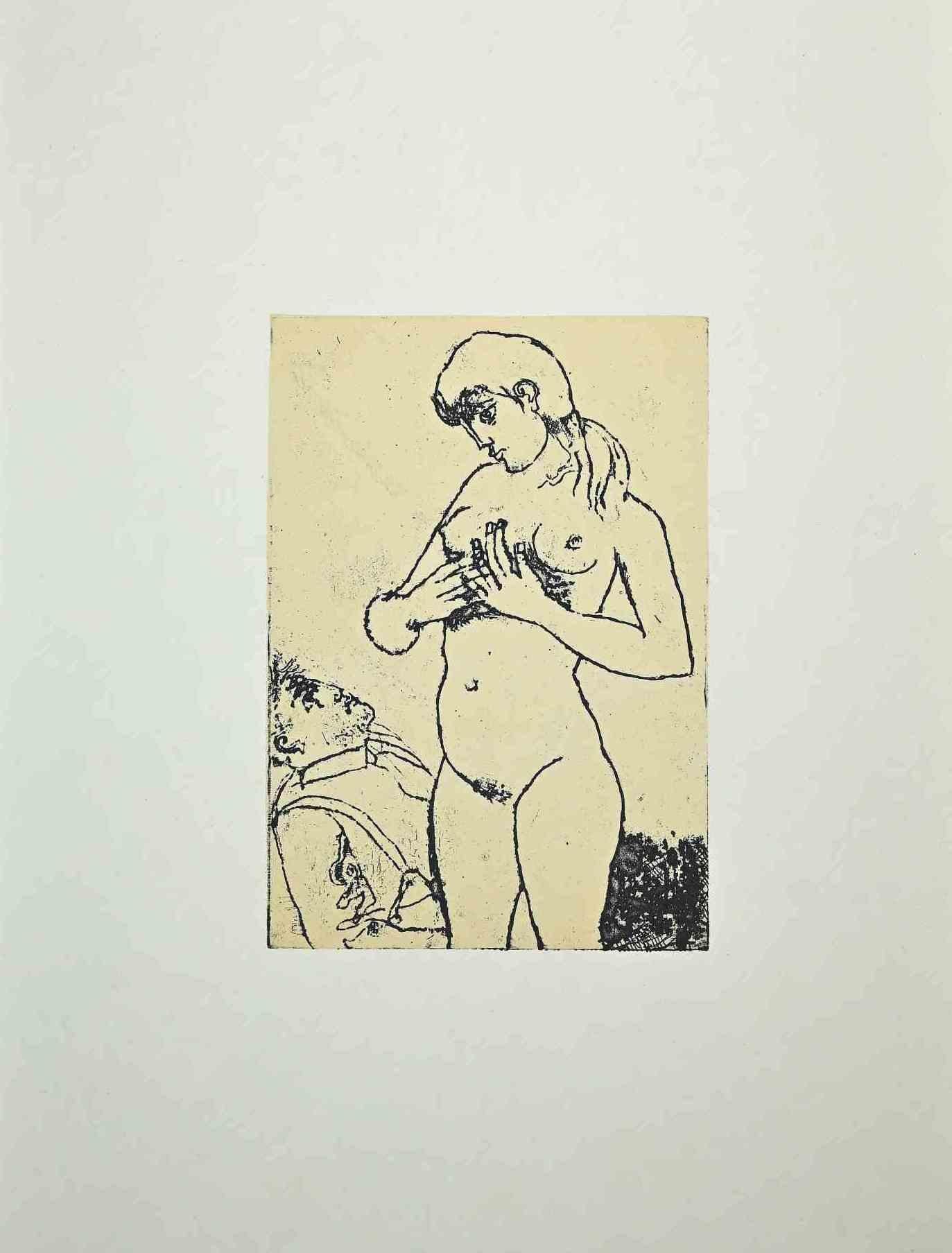 Nude Woman ist ein originaler Vintage-Offsetdruck auf elfenbeinfarbenem Papier, realisiert von  Franco Gentilini (italienischer Maler, 1909-1981), in den 1970er Jahren.

Der Erhaltungszustand der Kunstwerke ist ausgezeichnet.

Franco Gentilini