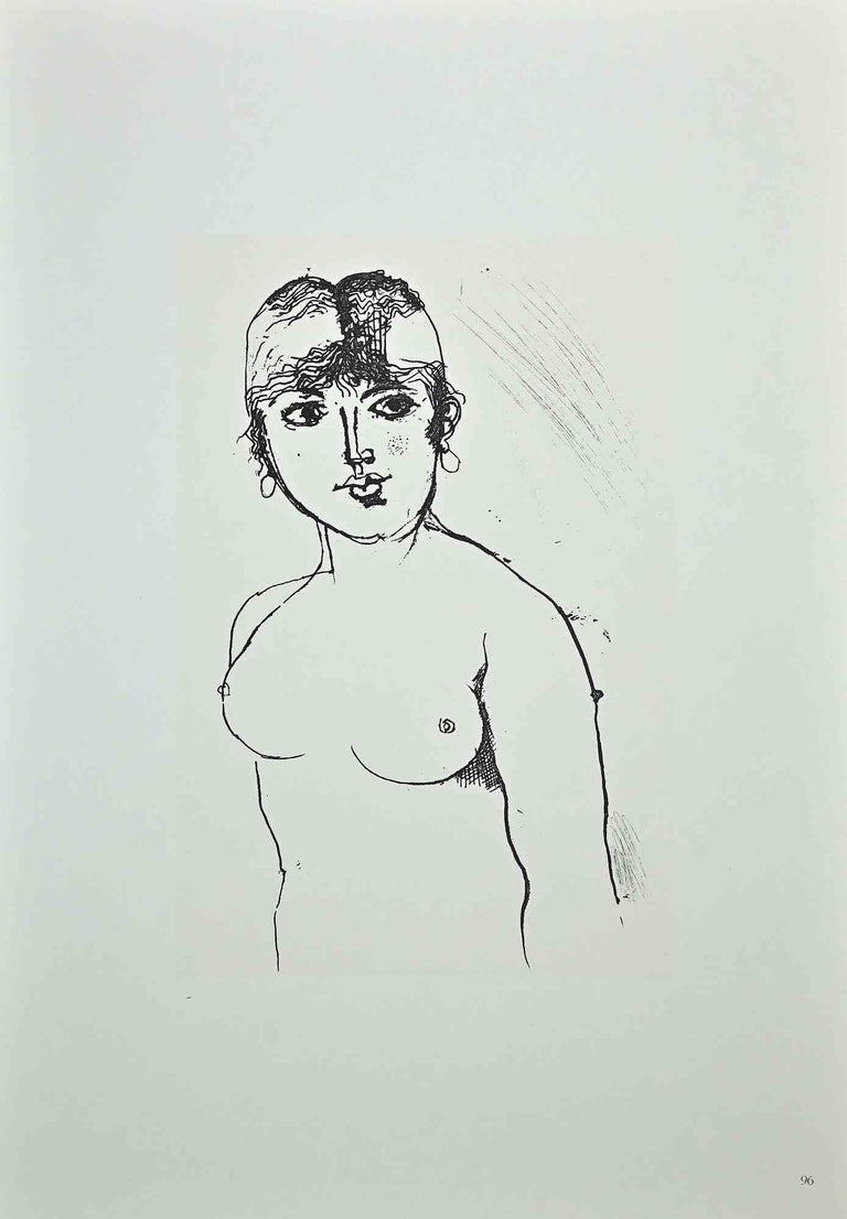 Black and white drawing vintage woman nude Franco Gentilini Nude Woman Vintage Offset By Franco Gentilini 1970s For Sale At 1stdibs
