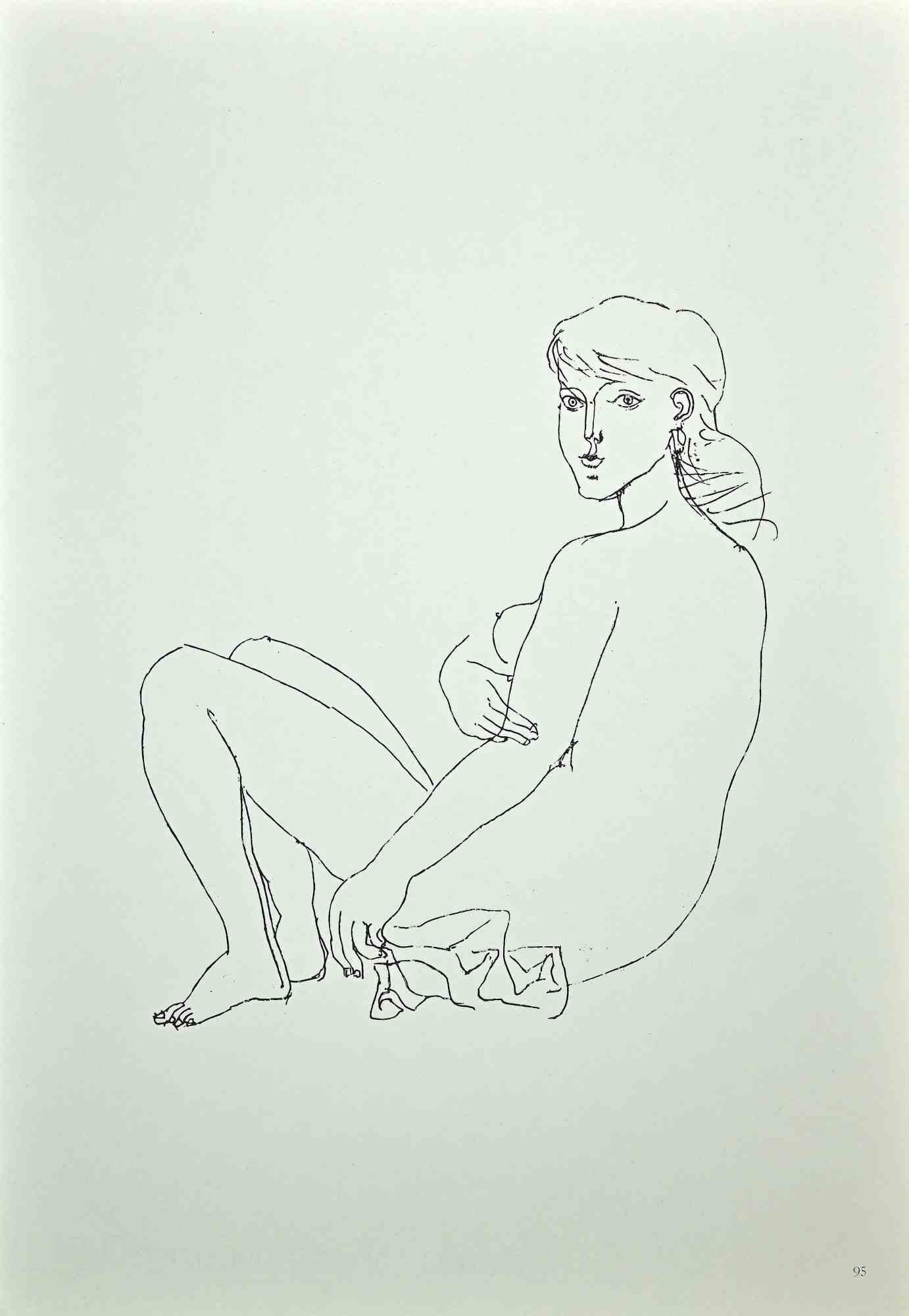 Femme nue - Offset vintage par Franco Gentilini - 1970