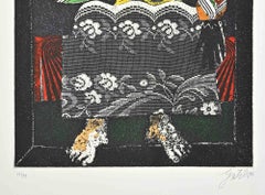 Reina de Copas - Aguafuerte de Franco Gentilini - Años 70