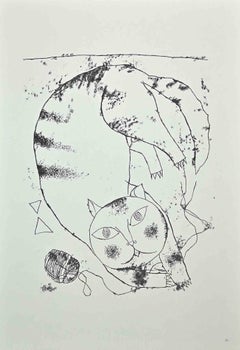 Die große Katze - Original Offsetdruck von Franco Gentilini - 1970er Jahre