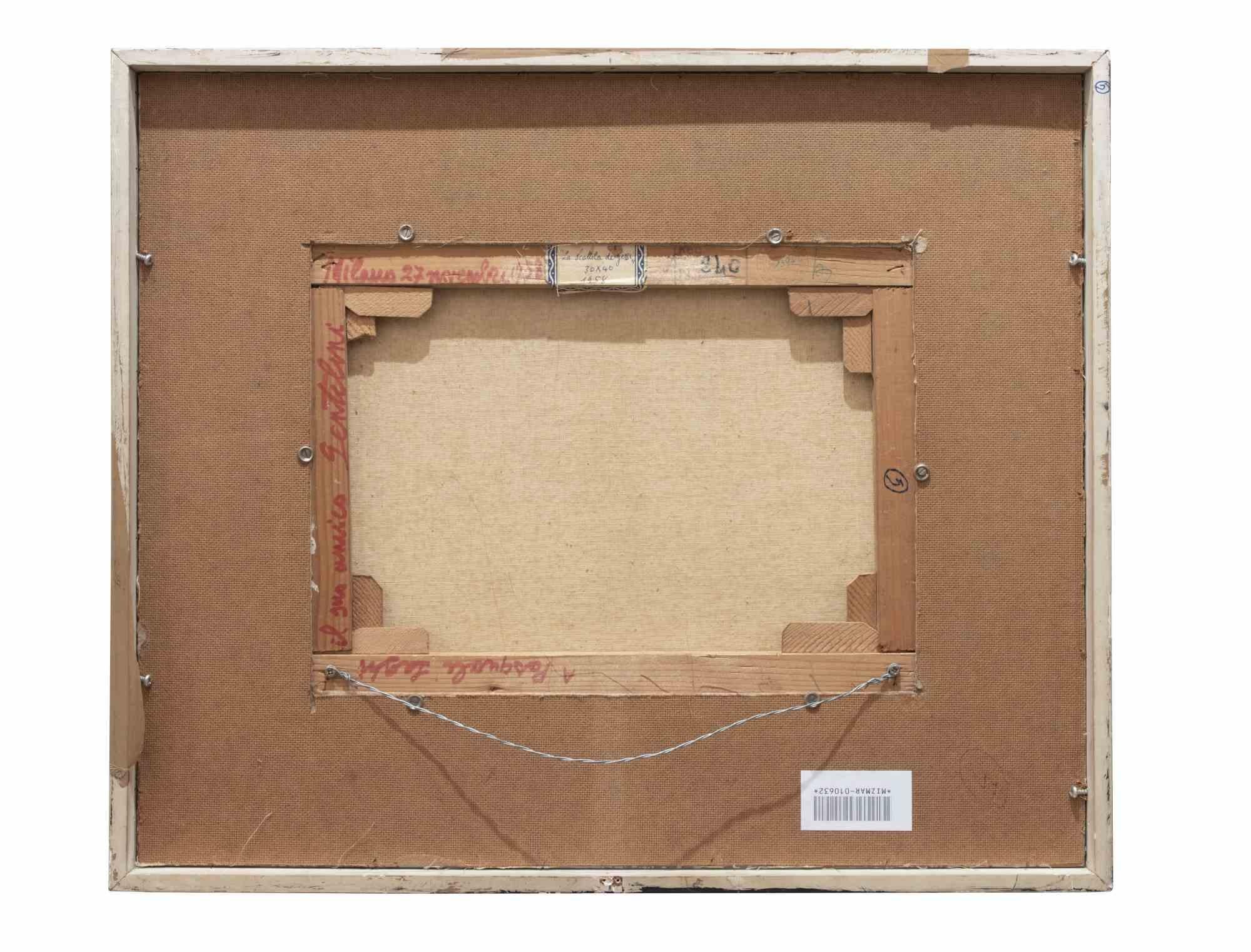 Die Schachtel aus Gips – Öl auf Leinwand von Franco Gentilini – 1958 im Angebot 3