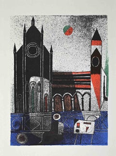 The Cathedral - Offsetdruck von Franco Gentilini - 1970er Jahre