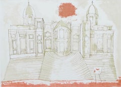 The Cathedral - Original Offset von Franco Gentilini - 1970er Jahre